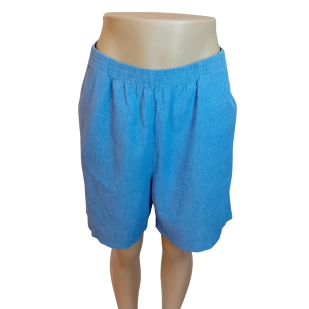 Women Vintage Carroll Reed Plus Size Chambray Blue Shorts Pockets Retro Comfy 1X